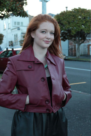 Leather short jacket